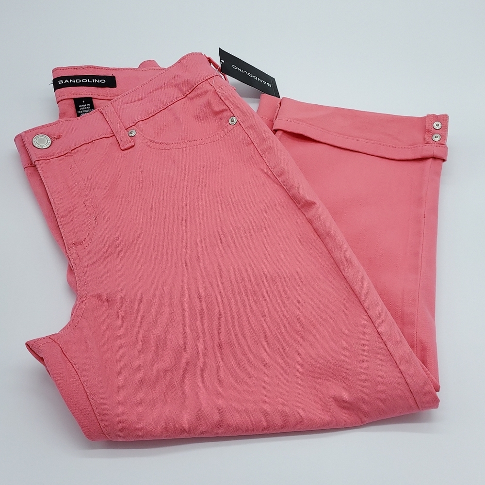 Bandolino Mandie Capri Stretch Jeans Sz 6 Brilliant Rouge ,NWT
